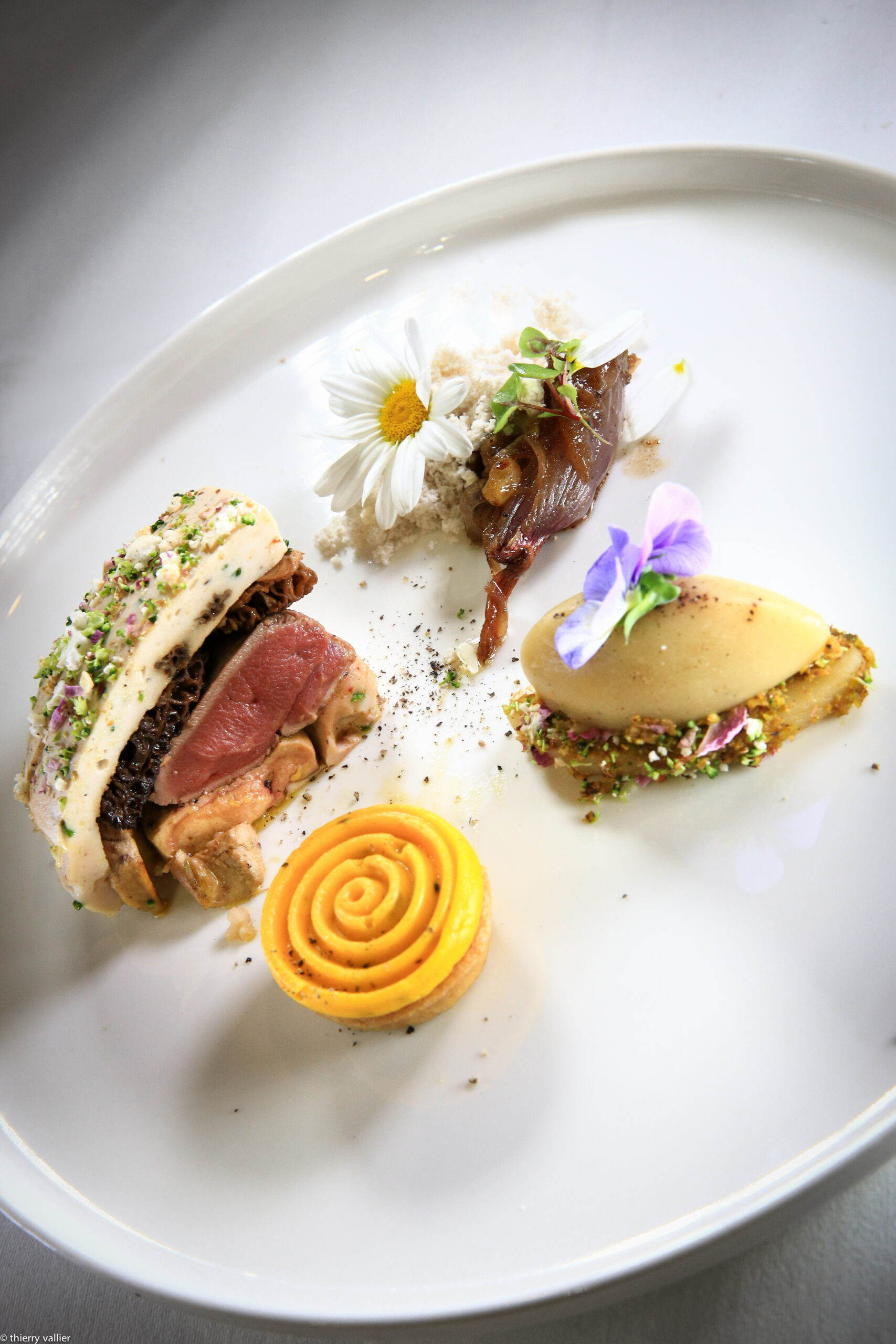 Dôme de blanc de pigeon et foie gras aux morilles