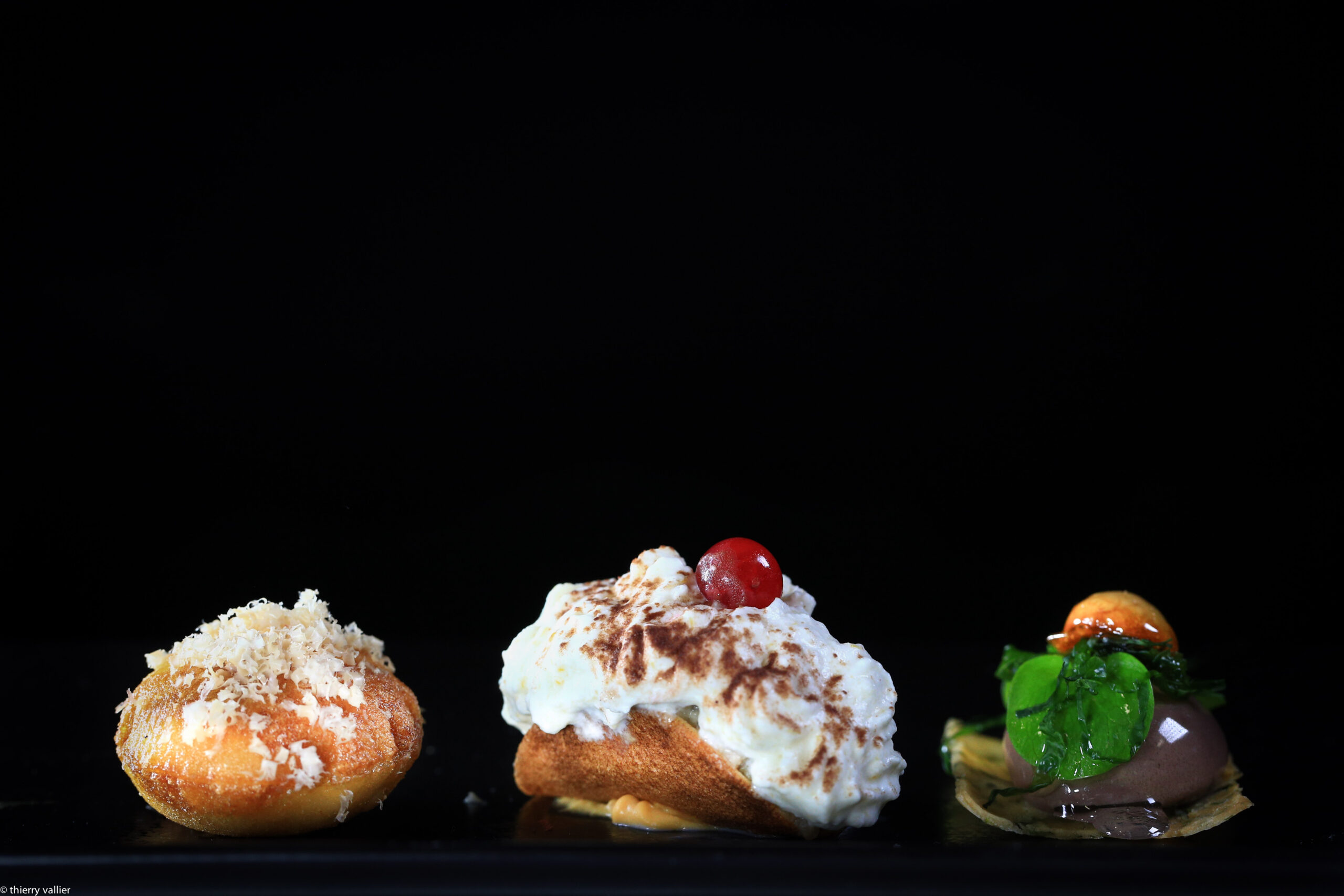 Crêpe pomme caramélisée au foie gras, chantilly de haddock