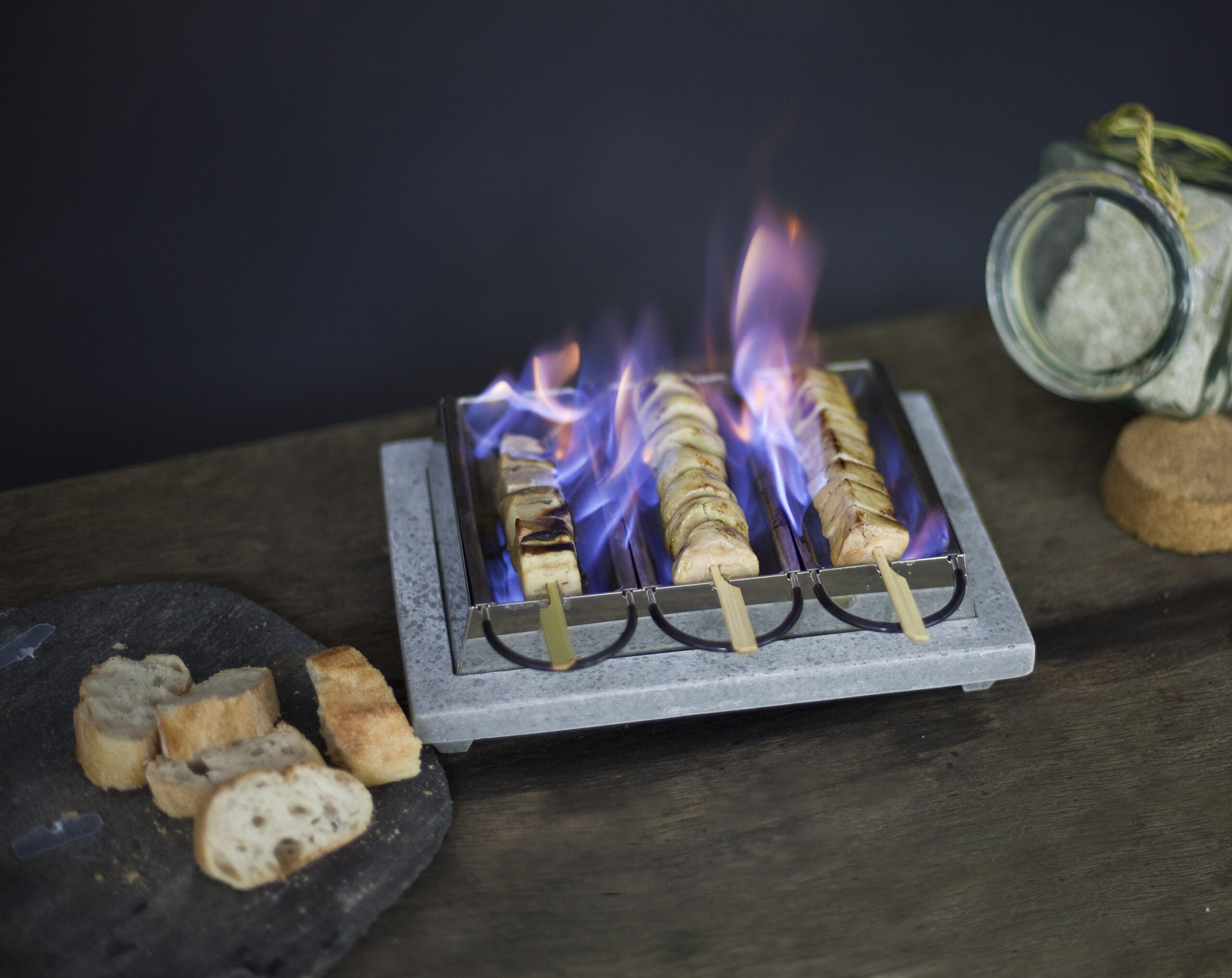 Les brochettes de foie gras