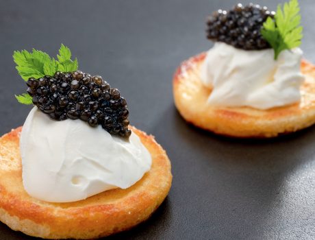 Blinis de pomme de terre et caviar Osciètre